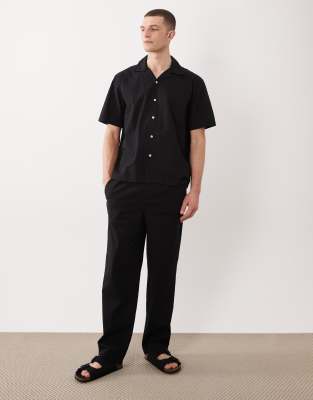 ONLY & SONS - Pantalon ample d'ensemble aspect lin - Noir