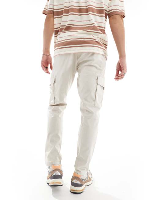 Only & Sons - Pantalon cargo coupe slim fuselée - Écru, 2 de 5