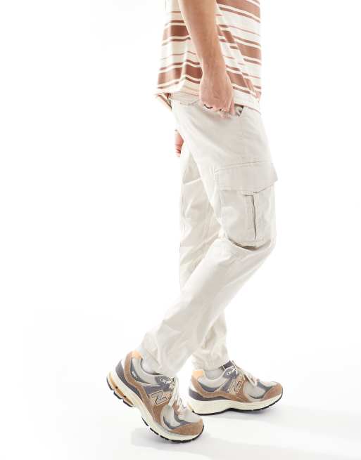 Only & Sons - Pantalon cargo coupe slim fuselée - Écru, 4 de 5