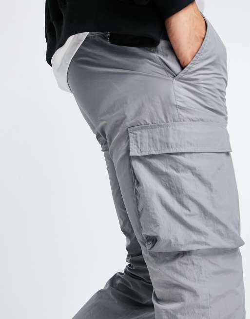 Only & Sons - Pantalon cargo en nylon avec ceinture - Gris clair, 4 de 4
