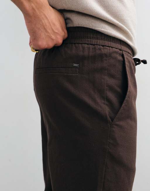 ONLY & SONS - Pantalon court en lin mélangé - Marron, 3 de 9