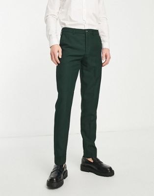Only & Sons slim fit suit trouser in dark green - ASOS Price Checker