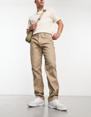 Only & Sons loose fit worker chino in beige - ASOS Price Checker