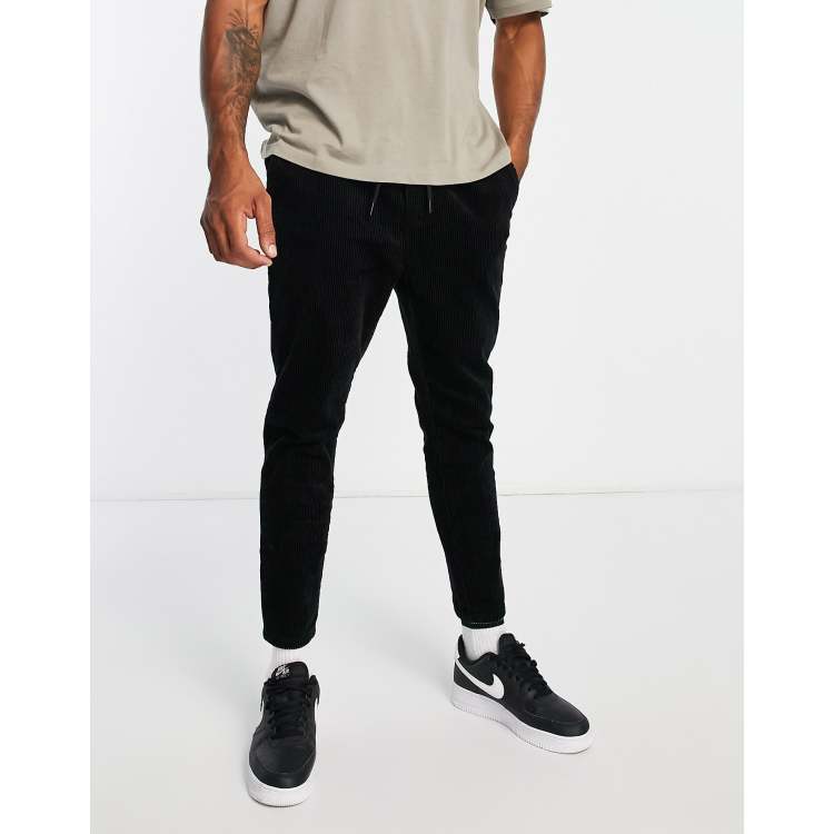 Only Sons Pantalon fuselé raccourci avec taille élastique en