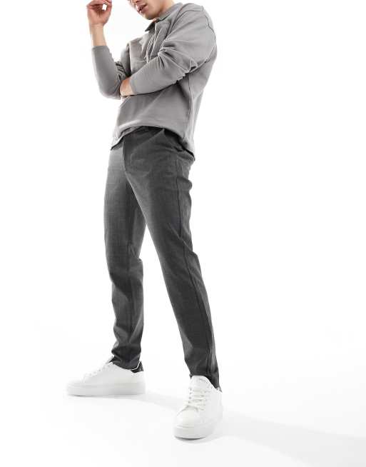 Only & Sons - Pantalon habillé en jersey à carreaux - Gris foncé