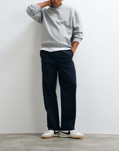 ONLY & SONS - pantalón holgado de algodón descolorido en azul marino - view 1