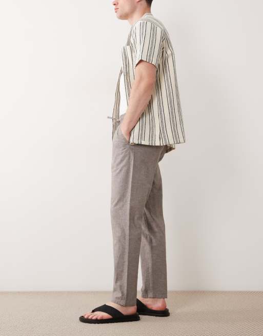 Only & Sons - Pantalon raccourci en lin mélangé - Gris clair, 4 de 5