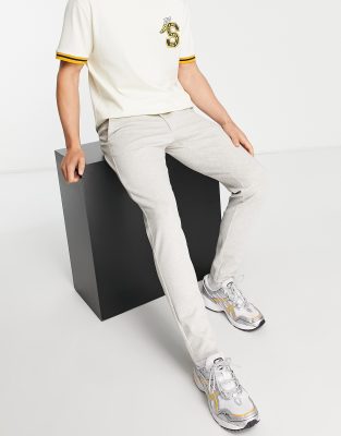 Only & Sons slim tapered fit trousers in beige - ASOS Price Checker