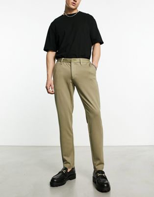 Only & Sons slim fit tapered smart trousers in sage green - ASOS Price Checker