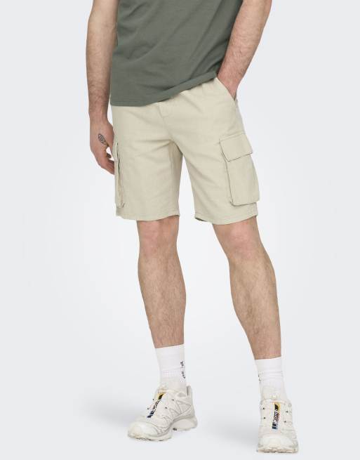 ONLY & SONS - Pantaloncini cargo color argento