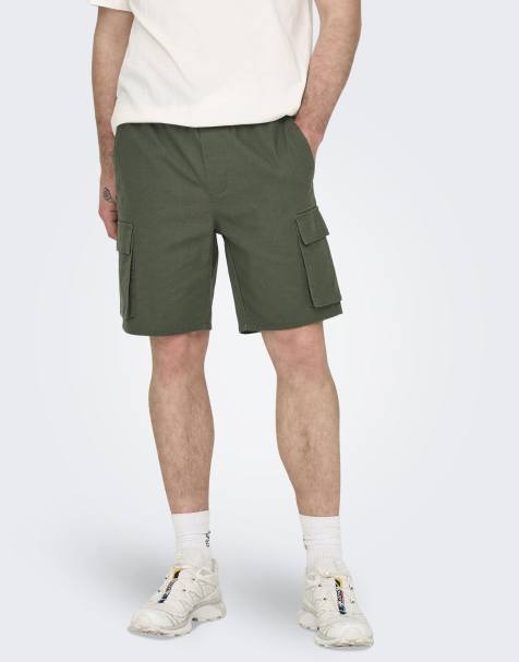 ONLY & SONS - Pantaloncini cargo color oliva notte - view 1