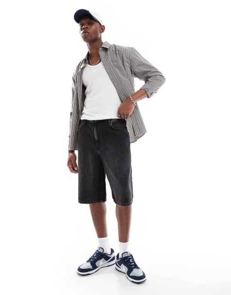 ONLY & SONS - Pantaloncini di jeans a palloncino nero slavato - view 1