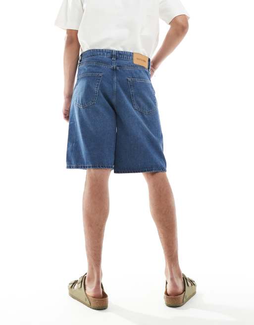 ONLY & SONS - Pantaloncini di jeans ampi blu medio, 5 di 5