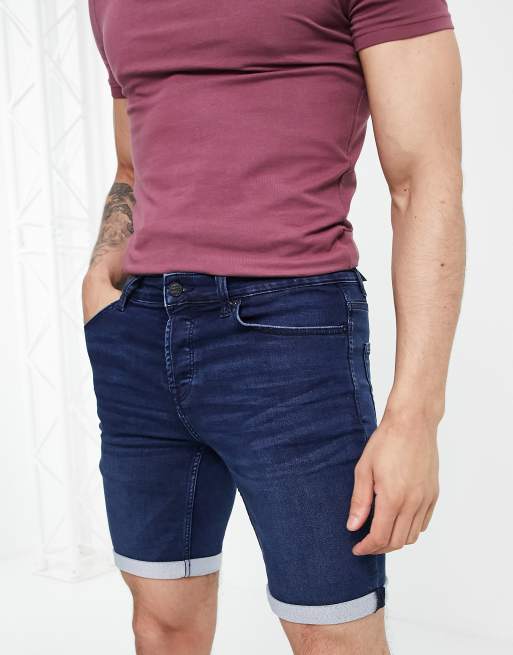 Only & Sons - Pantaloncini di jeans blu scuro, 2 di 4
