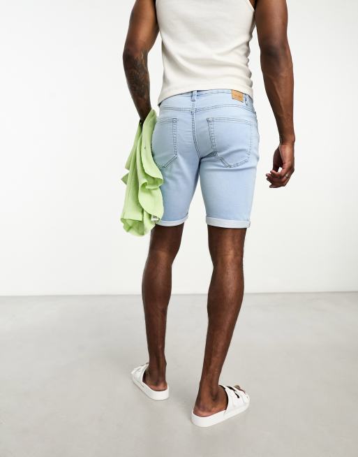 Only & Sons - Pantaloncini di jeans lavaggio chiaro , 4 di 4
