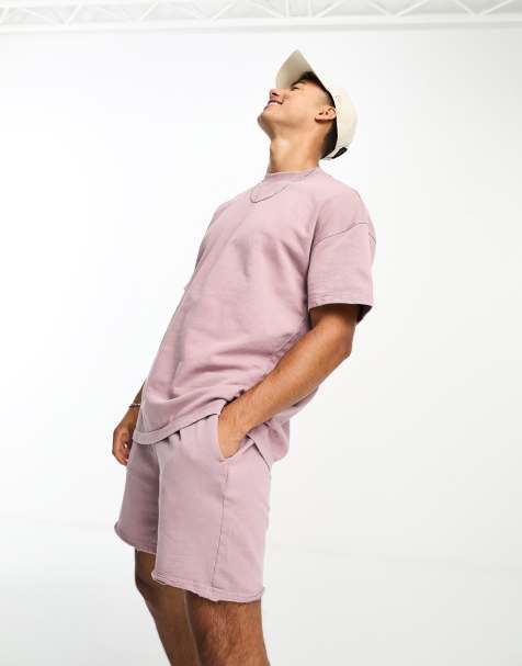 Only & Sons - Pantaloncini in jersey rosa slavato in coordinato - view 1