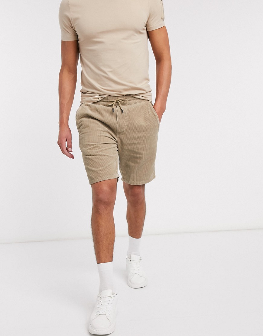 Only & Sons - Pantaloncini in tessuto a coste beige