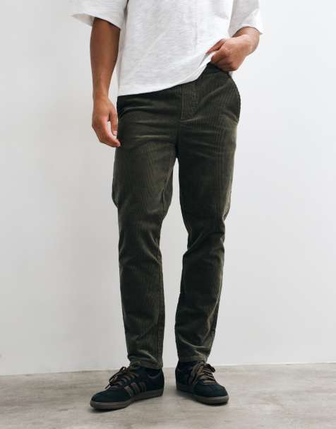 ONLY & SONS pantalone affusolato in velluto a coste grigio scuro - view 1