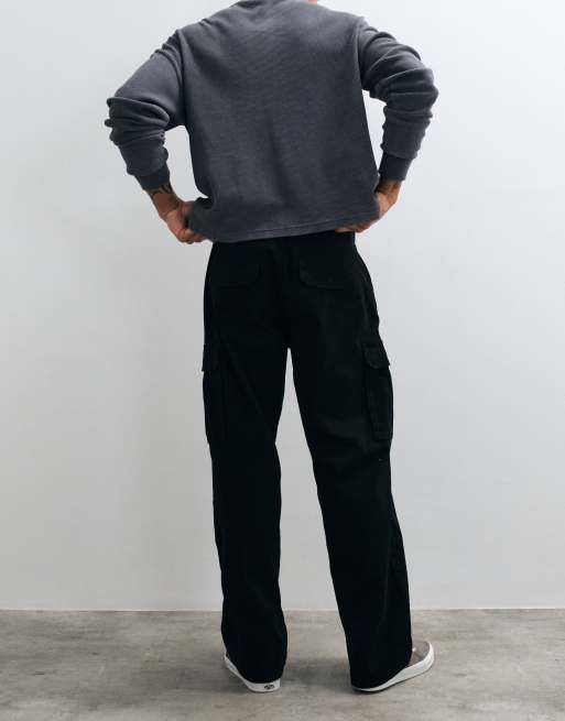ONLY & SONS pantalones cargo holgados en negro, 2 de 5
