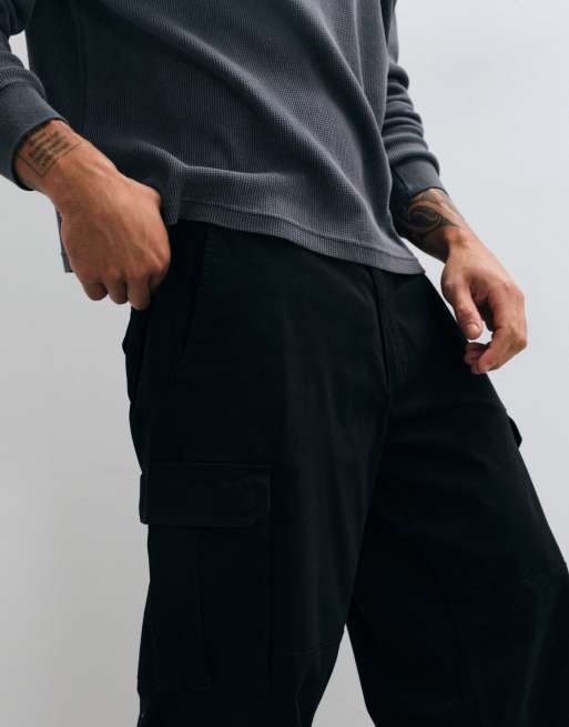 ONLY & SONS pantalones cargo holgados en negro, 3 de 5
