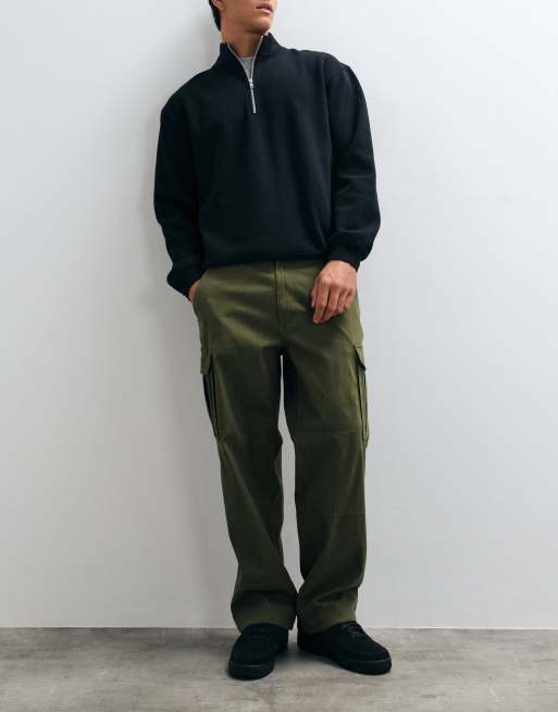 ONLY & SONS pantalones cargo holgados en verde oliva oscuro, 3 de 5