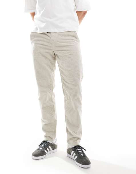 Only & Sons - Pantaloni affusolati color crema a coste - view 1