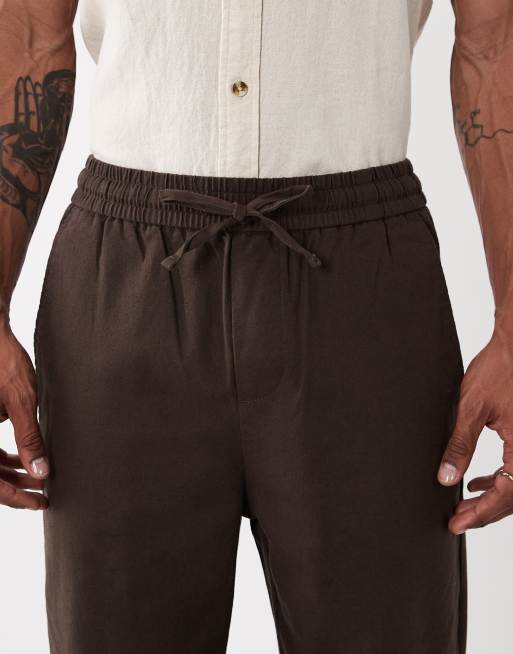 ONLY & SONS - Pantaloni ampi beige in misto lino, 5 di 5