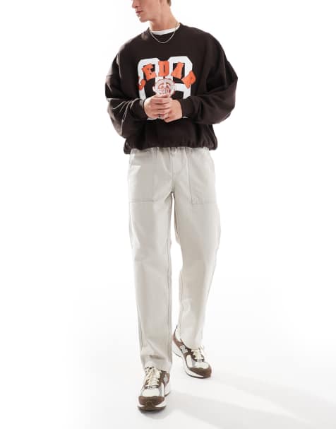 ONLY & SONS - Pantaloni ampi color crema con vita elasticizzata - view 1