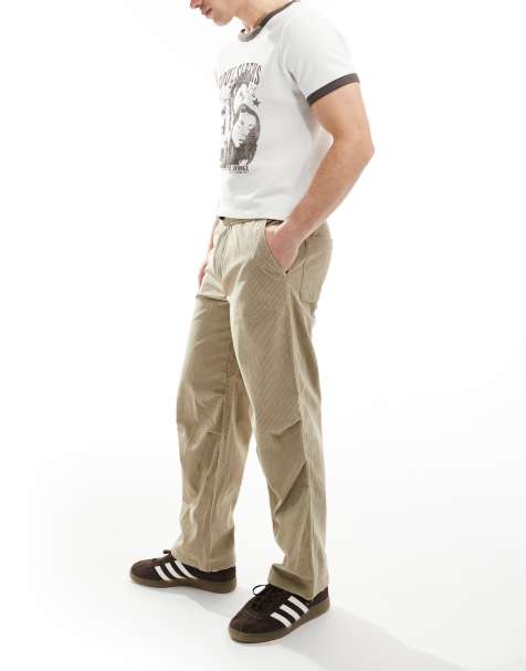 ONLY & SONS - Pantaloni beige ampi in velluto a coste - view 1