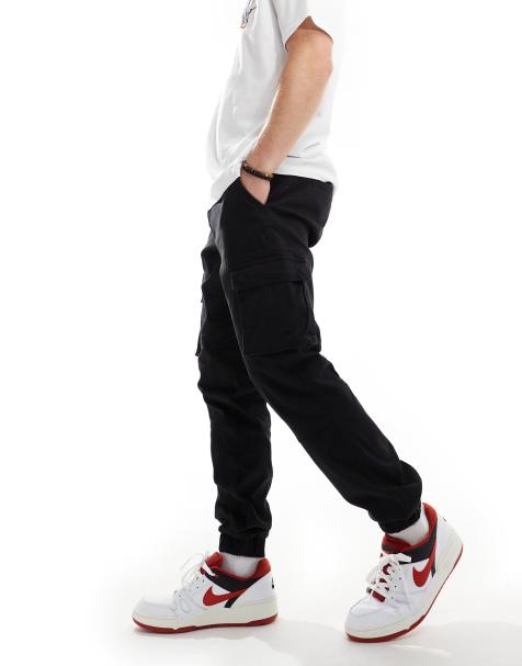 Only & Sons - Pantaloni cargo affusolati neri con fondo elasticizzato - view 1