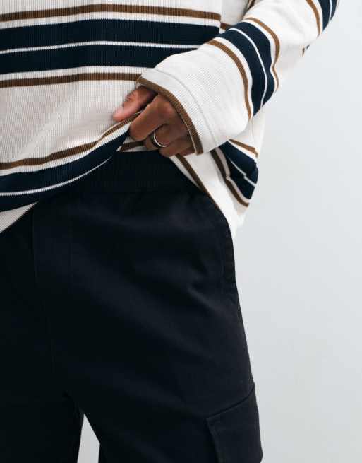 ONLY & SONS - Pantaloni cargo ampi neri sbiaditi, 4 di 5