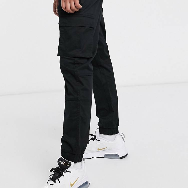 Pantaloni cargo slim neri con elastico sul fondo Asos Uomo Abbigliamento Pantaloni e jeans Pantaloni Pantaloni cargo 