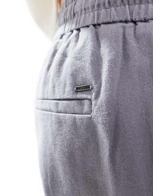 Only & Sons - Pantaloni in misto lino ampi grigio slavato, 3 di 5
