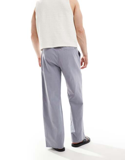 Only & Sons - Pantaloni in misto lino ampi grigio slavato, 5 di 5