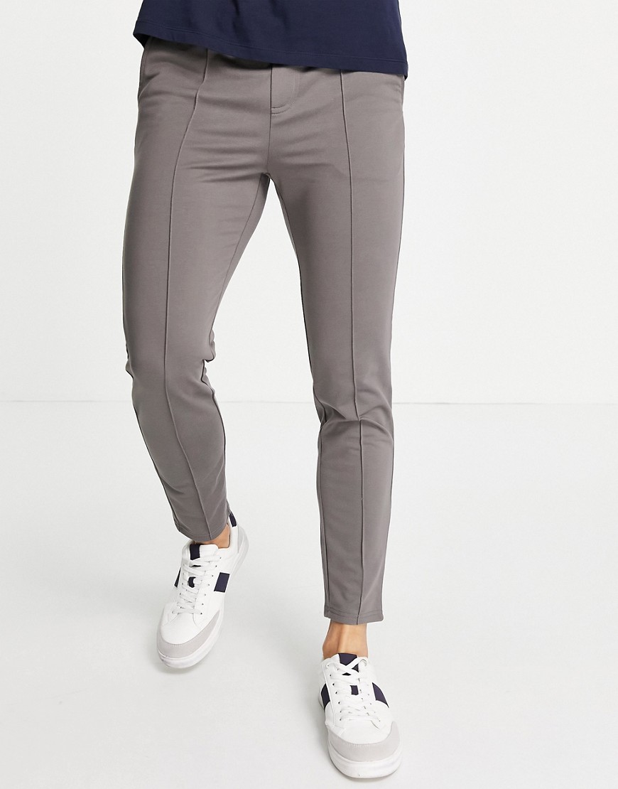 Only & Sons pants with elasticized waist in gray-Grey