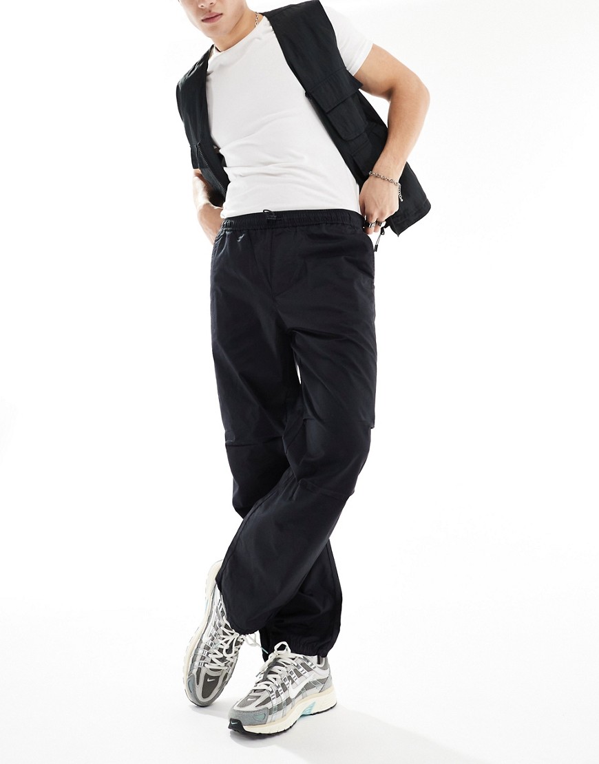 ONLY & SONS parachute pant in black