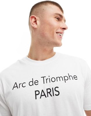 Paris print T-shirt in white