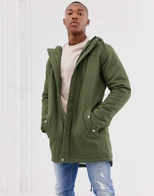 ego Schaken Belachelijk Only & Sons parka with fleece lined hood in green | Smart Closet