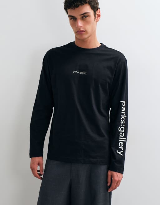 ONLY & SONS Parks Gallery print relaxed long sleeve t-shirt in black, 5 of 5