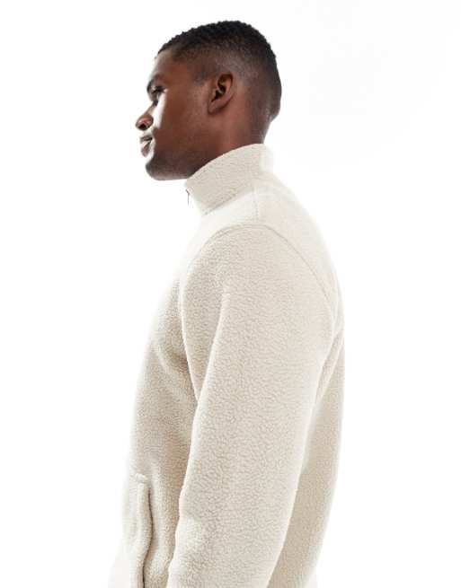 ONLY & SONS - Pile color pietra con zip corta, 4 di 5