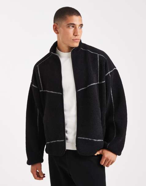ONLY & SONS - Pile nero accollato con zip e cuciture a contrasto - view 1