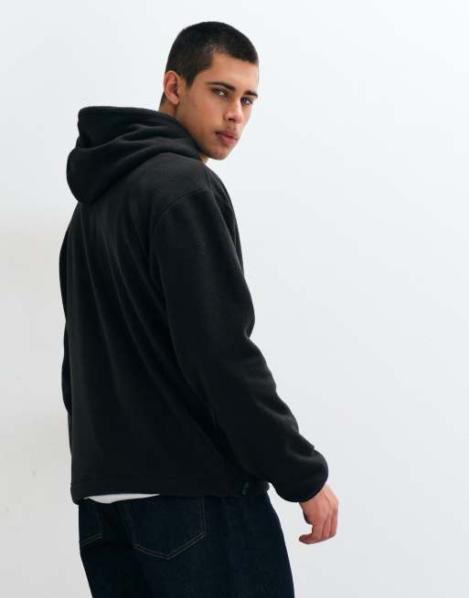 ONLY & SONS pile vestibilità comoda con cappuccio nero, 5 di 11