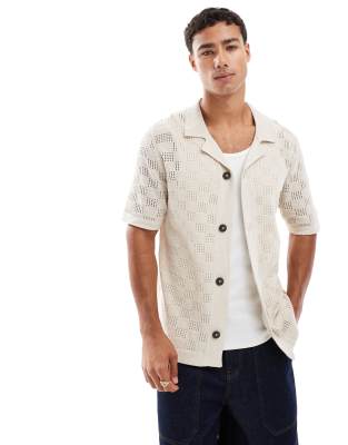 Only & Sons Plaid Crochet Shirt
