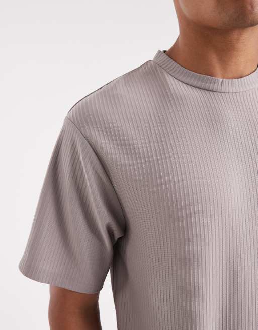ONLY & SONS – Plisowany szary T-shirt oversize, część zestawu, 5 z 5