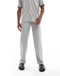 [ONLY & SONS] ONLY & SONS plisse loose pants in grey (Part of a set) S Limestone