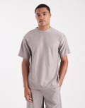 [ONLY & SONS] ONLY & SONS plisse oversized t-shirt in grey (part of a set) M Zinc