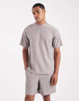 Only & Sons Plisse Pull On Shorts In Gray