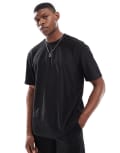 [ONLY & SONS] ONLY & SONS plisse relaxed t-shirt in black (part of a set) XL Black