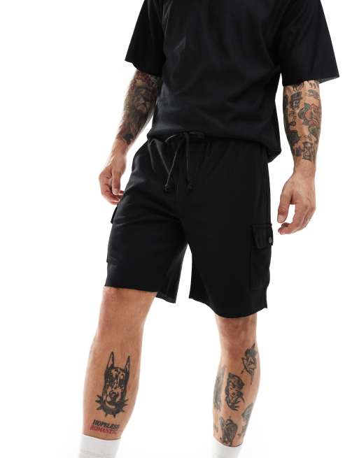 ONLY & SONS - Plisserede cargoshorts i sort - Del af sæt