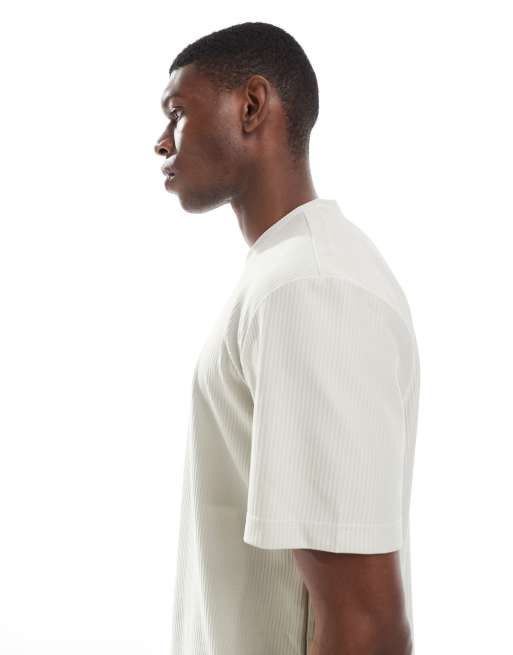 ONLY & SONS – Plissiertes, legeres T-Shirt in Beige, Kombiteil, 3 von 5